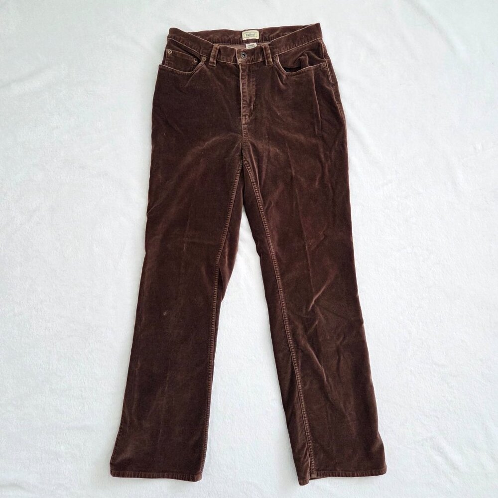 LL Bean Brown Corduroy Pants Sz 6 Straight Leg Gorpcore‎ Y2K Granola Academia